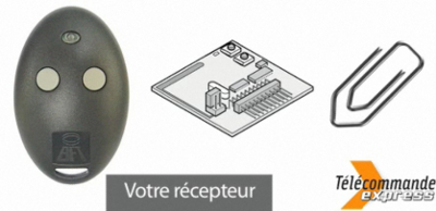 La t�l�commande BFT MITTO 2M s'enregistre dans le r�cepteur, en appuyant sur le bouton cach� avec un trombone