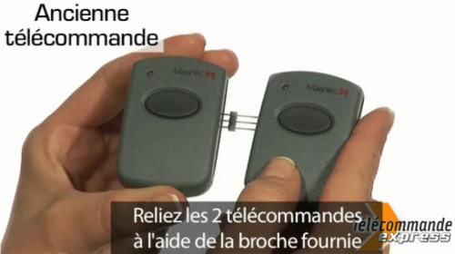 Raccordez la nouvelle t�l�commande et l'ancienne